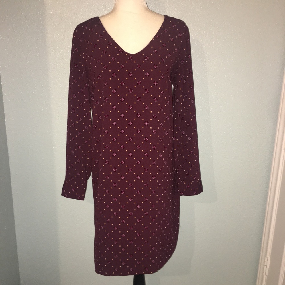 Tommy Hilfiger Shift Long Sleeve Geometric Dress